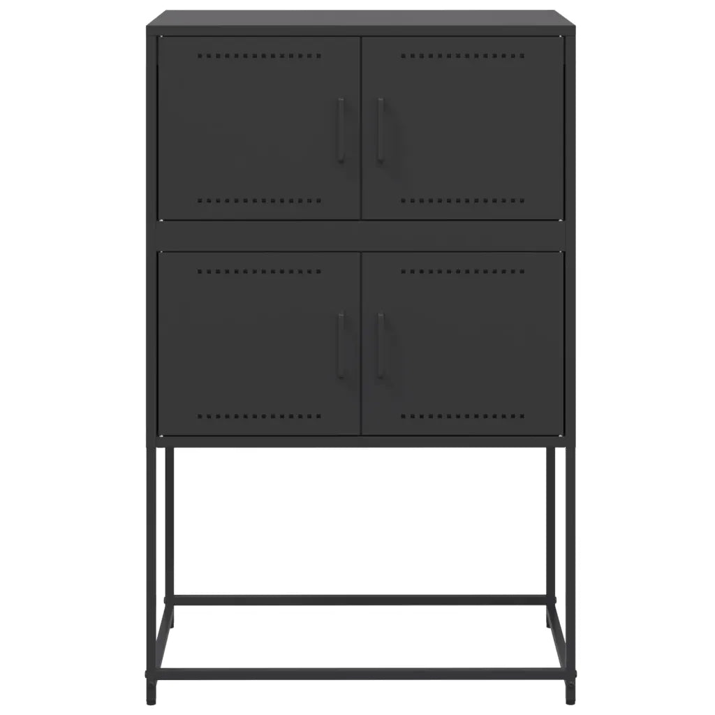 Credenza Nera 68,5x38,5x107 cm in Acciaio