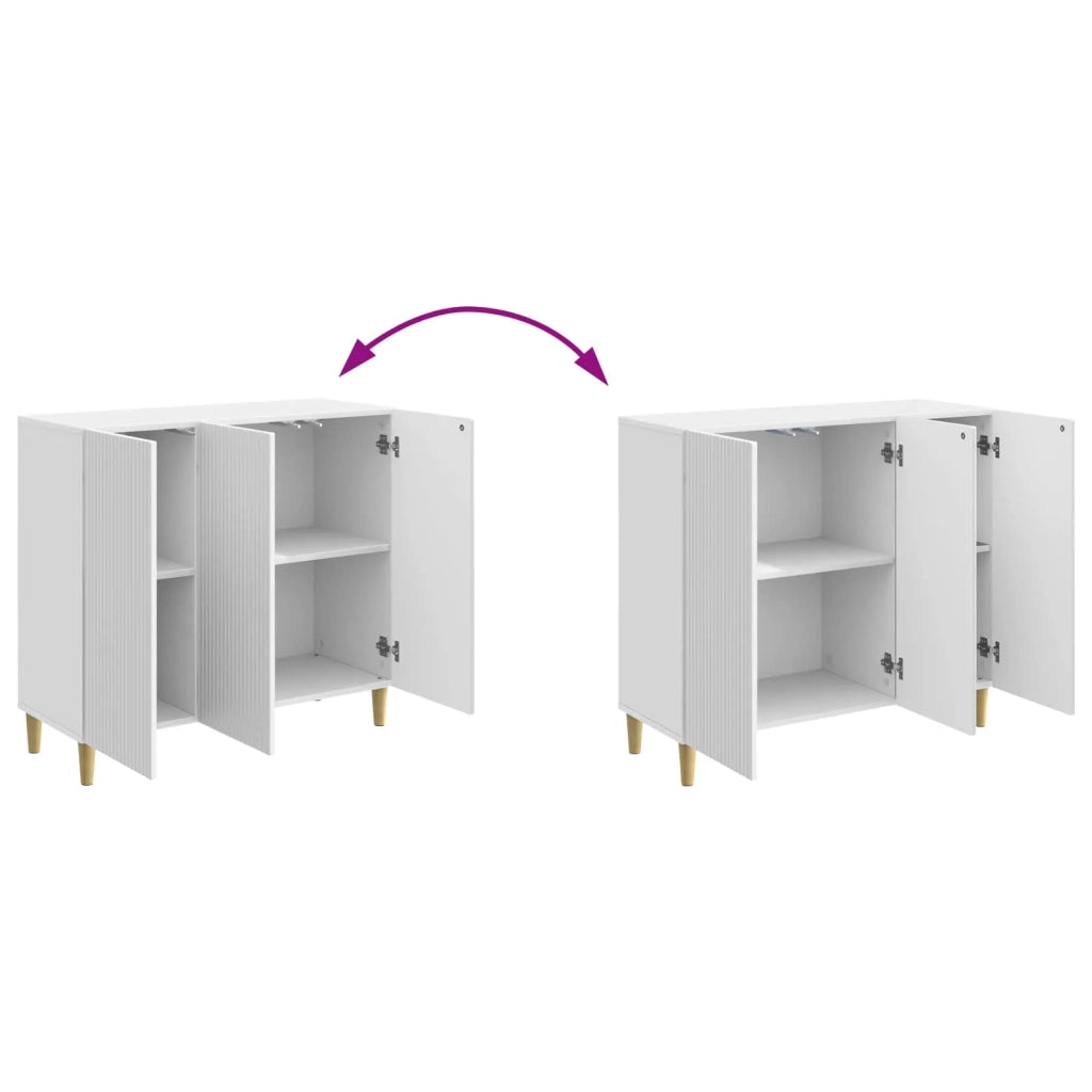 Credenza Bianco Lucido 89 x 34,5 x 80 cm Legno ingegnerizzato 894649