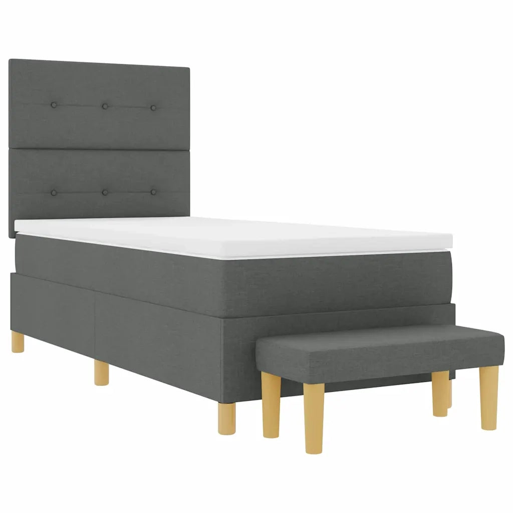 Letto a molle con materasso Grigio scuro 80 x 200 cm Tessuto