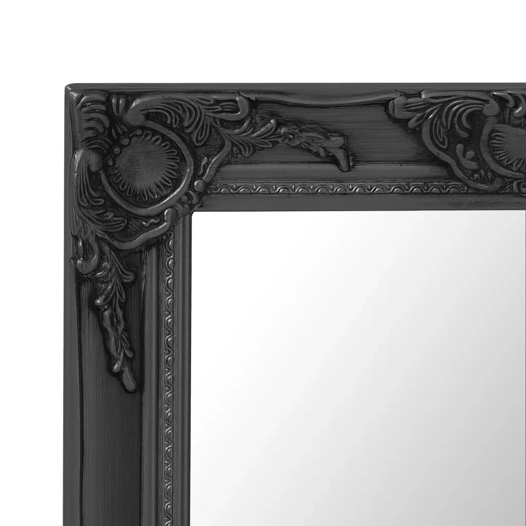 Specchio da Parete Stile Barocco 60x40 cm Nero 320331