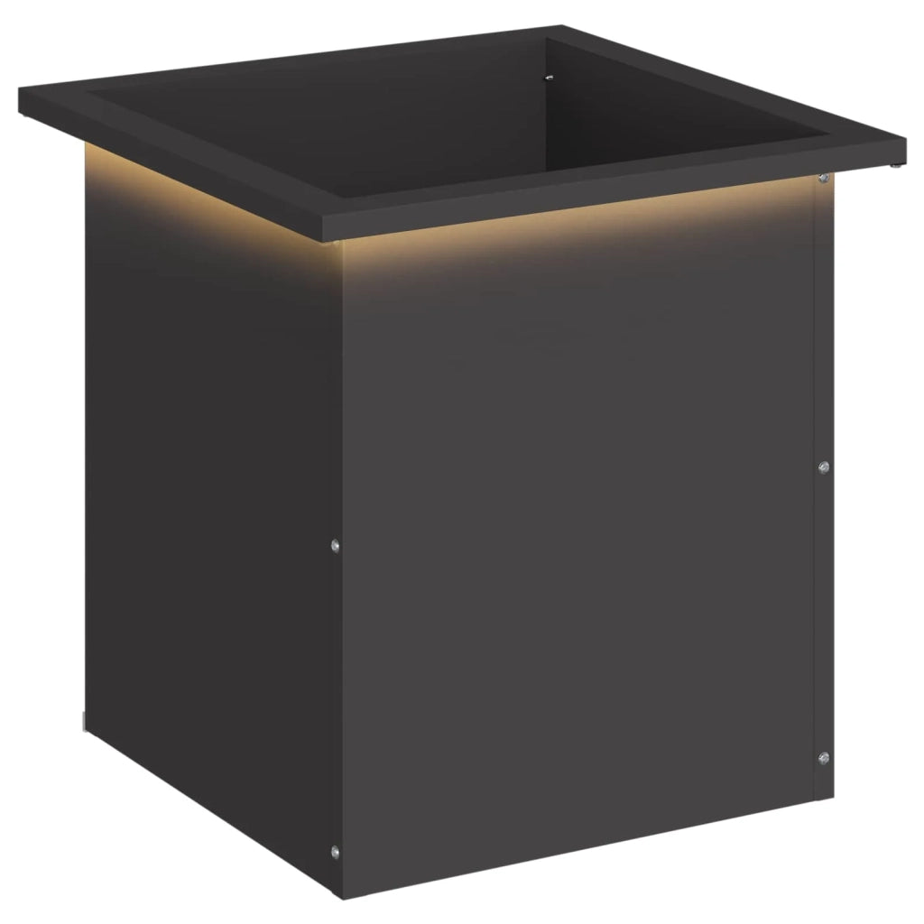 Fioriera da giardino con LED Nero 40 x 40 x 40 cm Acciaio 8008126