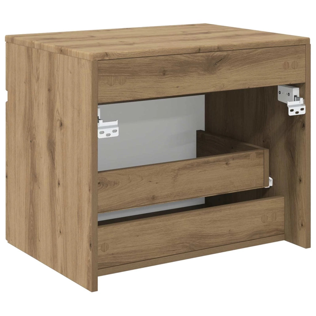 Mobiletto da Bagno a Muro Rovere Artigianale 59 x 44,5 x 50 cm