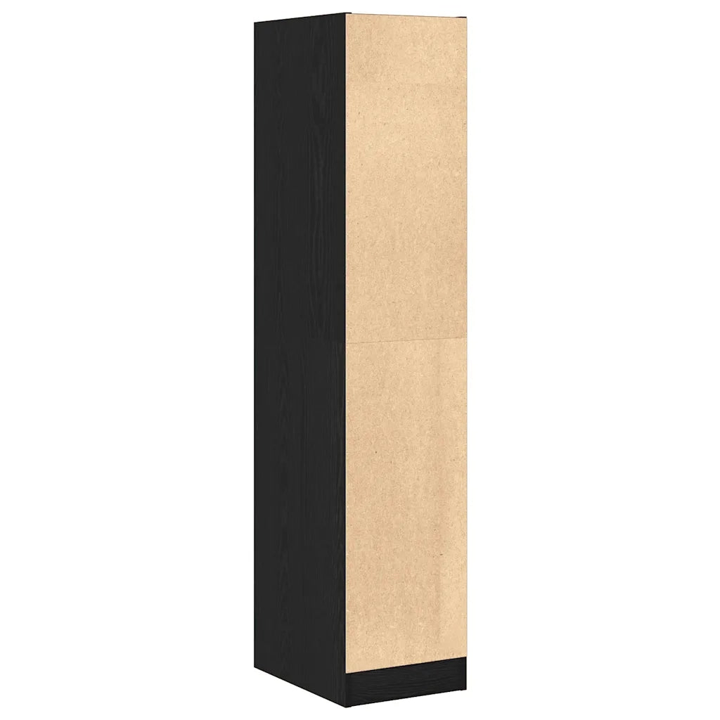 Mobiletto da Farmacia Rovere Nero 30x41x144,5 cm Legno Agglomerato 862054