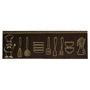 Tappeto pvc cucina marrone posate cm 120x50x0.6