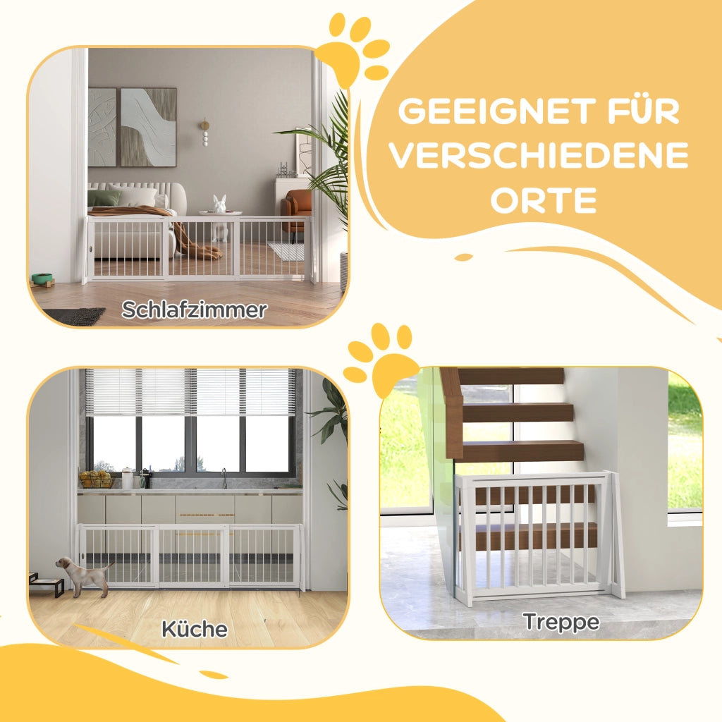 Cancello per Cani Estensibile ¨C zephmum ¨C 71-190x38,5x56 cm, Bianco