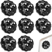 Piedini per mobili, 8 pezzi, ruote a sfera 360°, pesanti, adesivi, forti con viti, 3 ruote a sfera, ruote piane per mobili, contenitore di archiviazione, cassa dei rifiuti, elettrodomestici della cucina (nero)