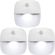 3 Pezzi di Sensore di Movimento a LED Senza Filo – a Batterie, Adesivi, Bianchi – per Scale, Corridoi, Armadi e Bagno