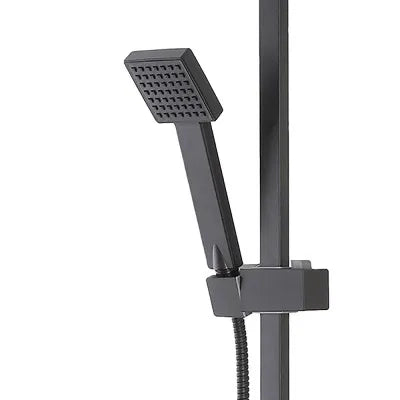 Colonna doccia regolabile H 93 in acciaio nero opaco soffione 19x19