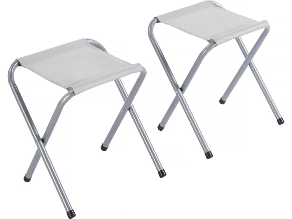 Set di tavolo da campeggio e 4 sgabelli pieghevoli - 125 x 60 cm - Bianco