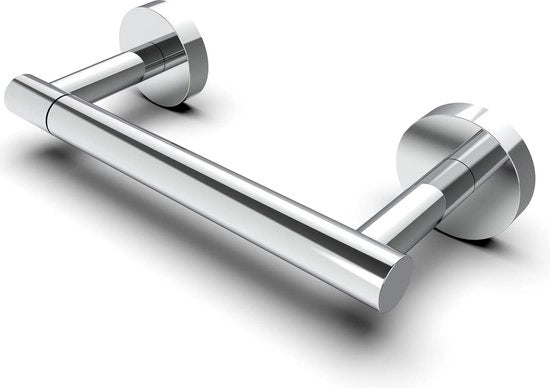 Supporto per carta igienica da parete con finitura a nastro, nickel argentato, per bagno e wc.