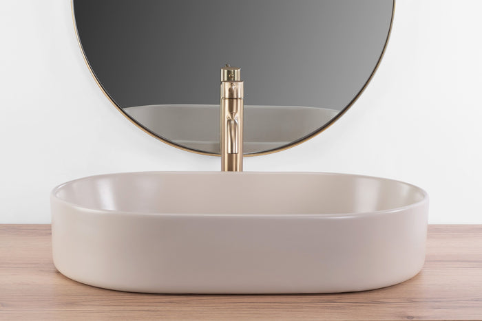 Lavabo Da Appoggio Rea Nadia 60 Beige Matt