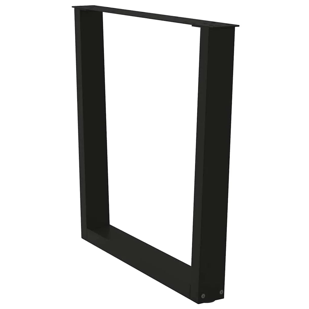 Set di 2 gambe per tavolo da pranzo a forma di V 80 x 73 cm design moderno con piedini regolabili in acciaio nero 02_0056934