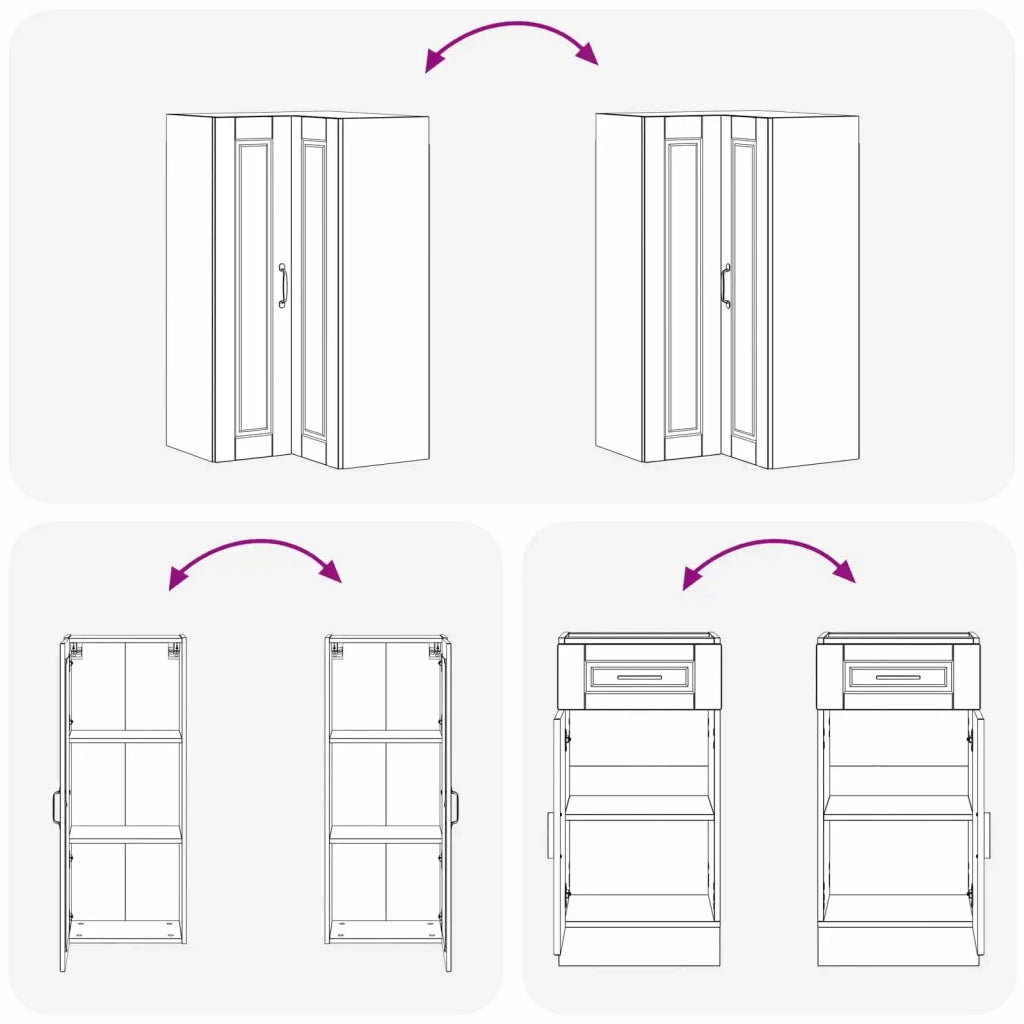 Unità Cucina PORTO 8 pcs Rovere Marrone Legno ingegnerizzato 3438428