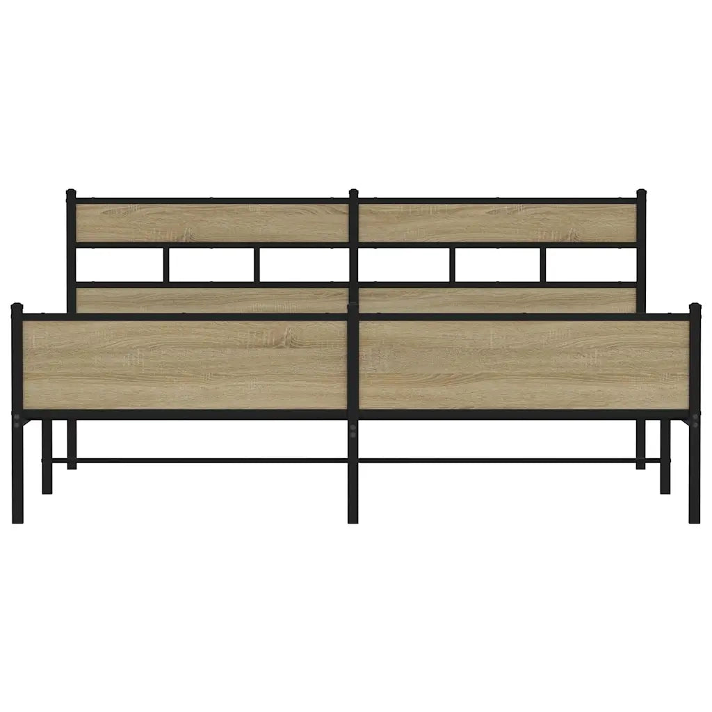 Giroletto senza Materaso in Metallo Rovere Sonoma 183x213 cm 3308505