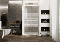 Porta Doccia 120 cm 2 Ante Scorrevoli in Cristallo Serigrafato 4mm H185 Fosterberg Tonder Bianco