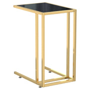 Tavolino | Tavolo laterale per Computer Nero 50x35x65 cm in Vetro Temperato
