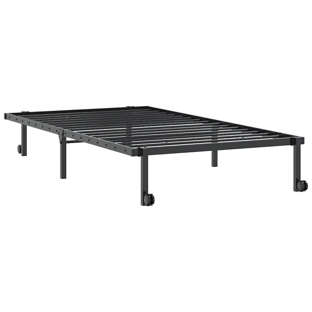Giroletto senza Materasso Pieghevole Nero 107x203 cm in Acciaio