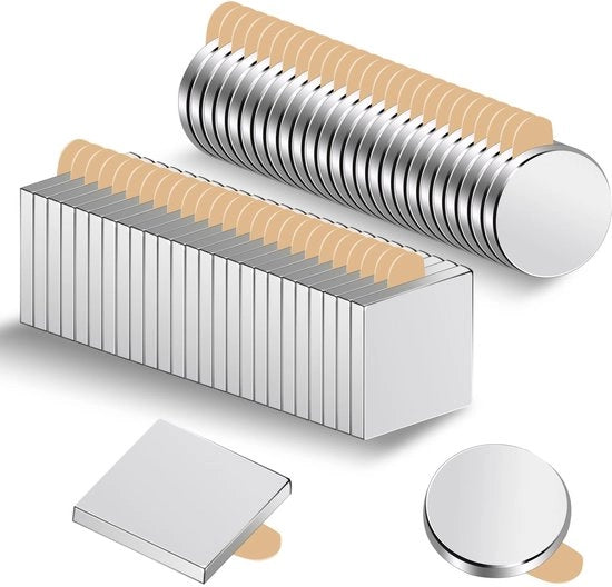 50 pezzi magneti adesivi 10×1 mm magneti rotondi e quadrati magneti adesivi forti magneti neodymium forti mini magneti adesivi piani per whiteboard, frigorifero, foto, hobby