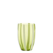 Set 6 Bicchieri Gessato Tumbler in Vetro Soffiato a Bocca Colore Verde Mela Lavorati a Mano Artigianalmente per una Tavola Elegante e Moderna