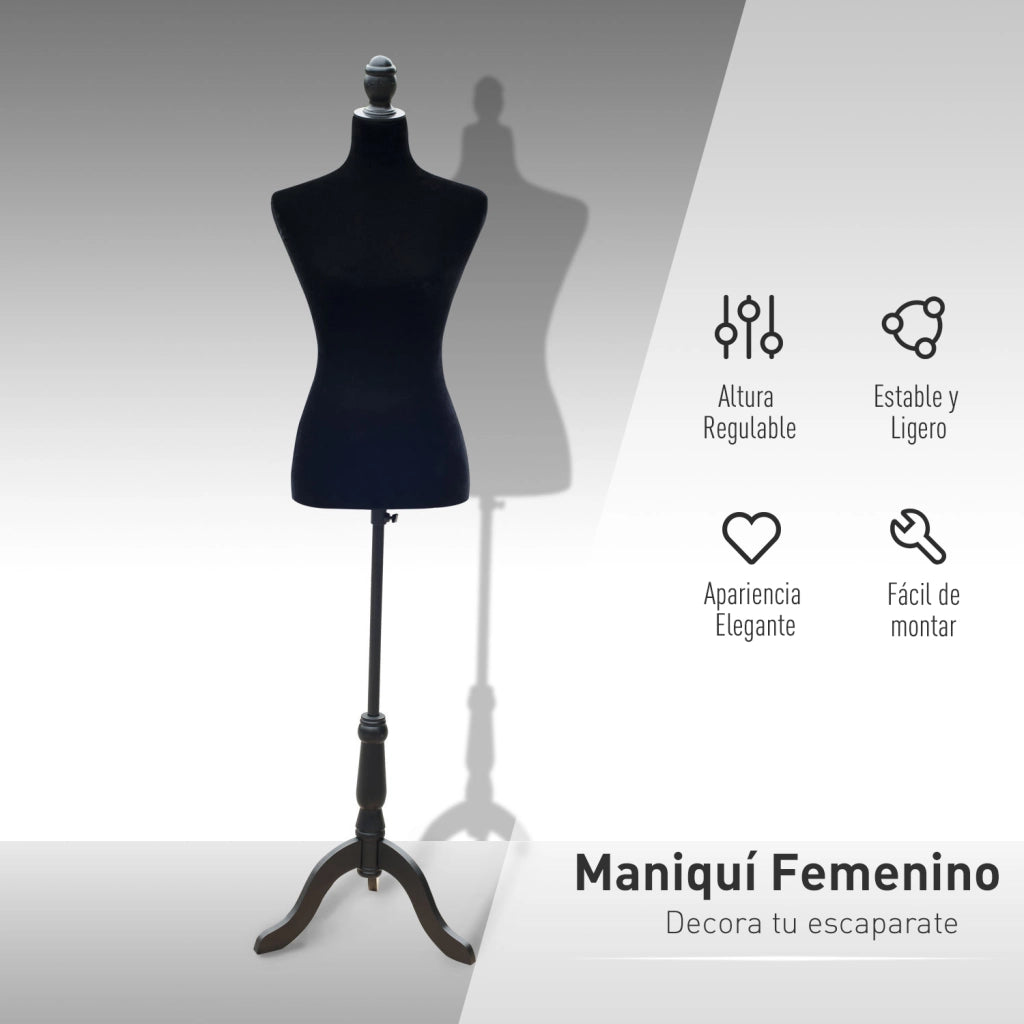Manichino Sartoriale Regolabile ¨C Xylo ¨C 130-168 cm con Treppiede in Legno Nero