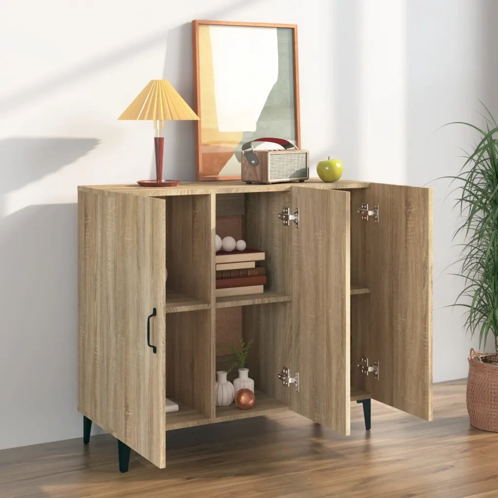 Credenza Rovere Sonoma 90x34x80 cm in Legno Multistrato cod mxl 20190