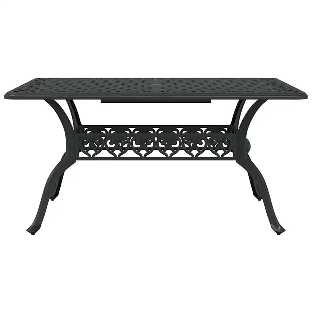 Set da Pranzo per Giardino 5 pcs Nero Alluminio