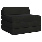 Divano Letto Pieghevole Nero 200 x 70 x 10 cm Velluto