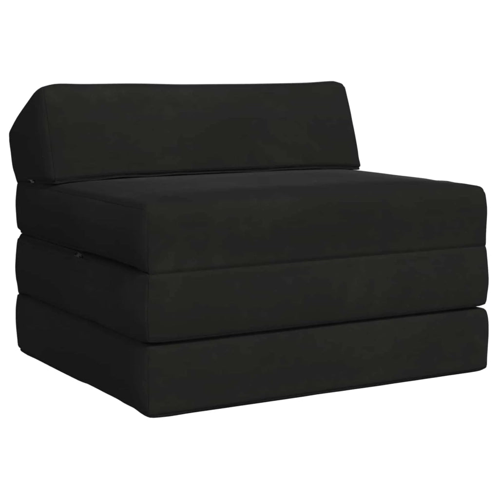 Divano Letto Pieghevole Nero 200 x 70 x 10 cm Velluto