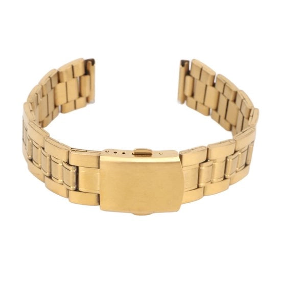 Cinturino orologio in acciaio inossidabile - Cinturino orologio sostitutivo - Chiusura doppia - Protezione dorata - Cinturino orologio metallico - Adatto a...