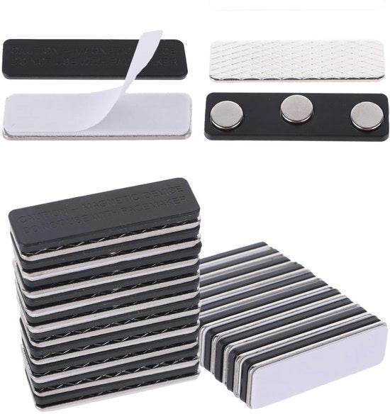 Etichetta per Abbigliamento 10 pezzi - Magnetica - Adesiva - Duratura - Con 3 forti Magnet - 4,5 x 1,3 cm - Adatta per Abbigliamento - Etichetta per Nome