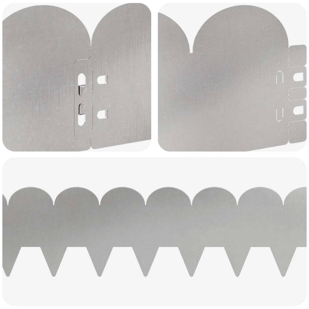 Bordura per Prato 30 pcs 103 x 15 cm Acciaio Argento 8008662