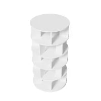 Scarpiera rotonda, girevole, 5 livelli, 115×60×60 cm, Bianco