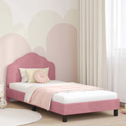 Struttura letto bambini con testata-Giroletto per bambini Rosa 90 x 200 cm Velluto 152948