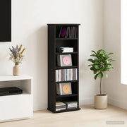 Mobile per CD Rovere Nero 60 x 17 x 92 cm Legno ingegnerizzato 8012748