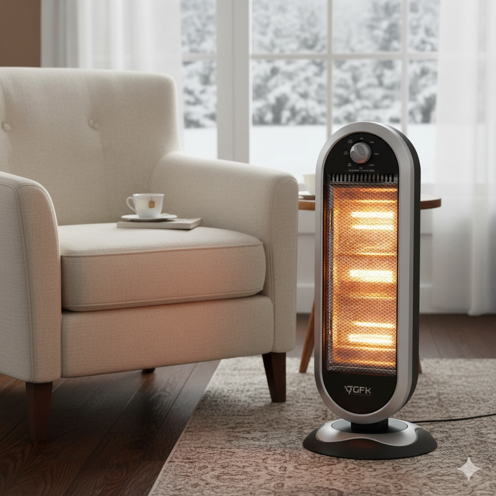 Stufa Alogena 1200W 3 Elementi Grigia