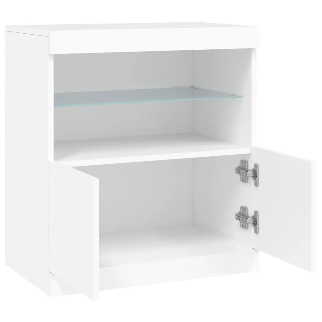 Credenza con Luci LED Bianca 60x37x67 cm 836651