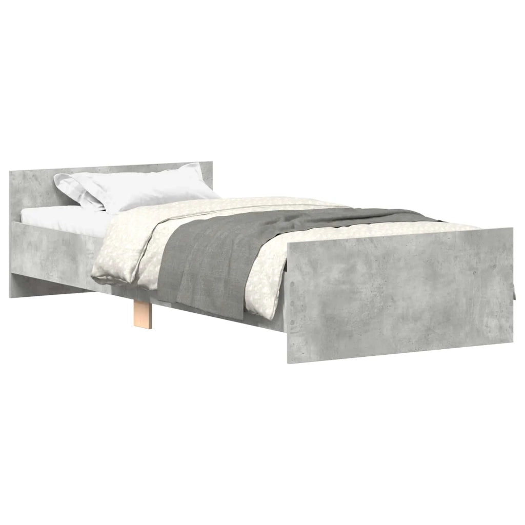Struttura letto con testata Grigio Cemento 80 x 200 cm