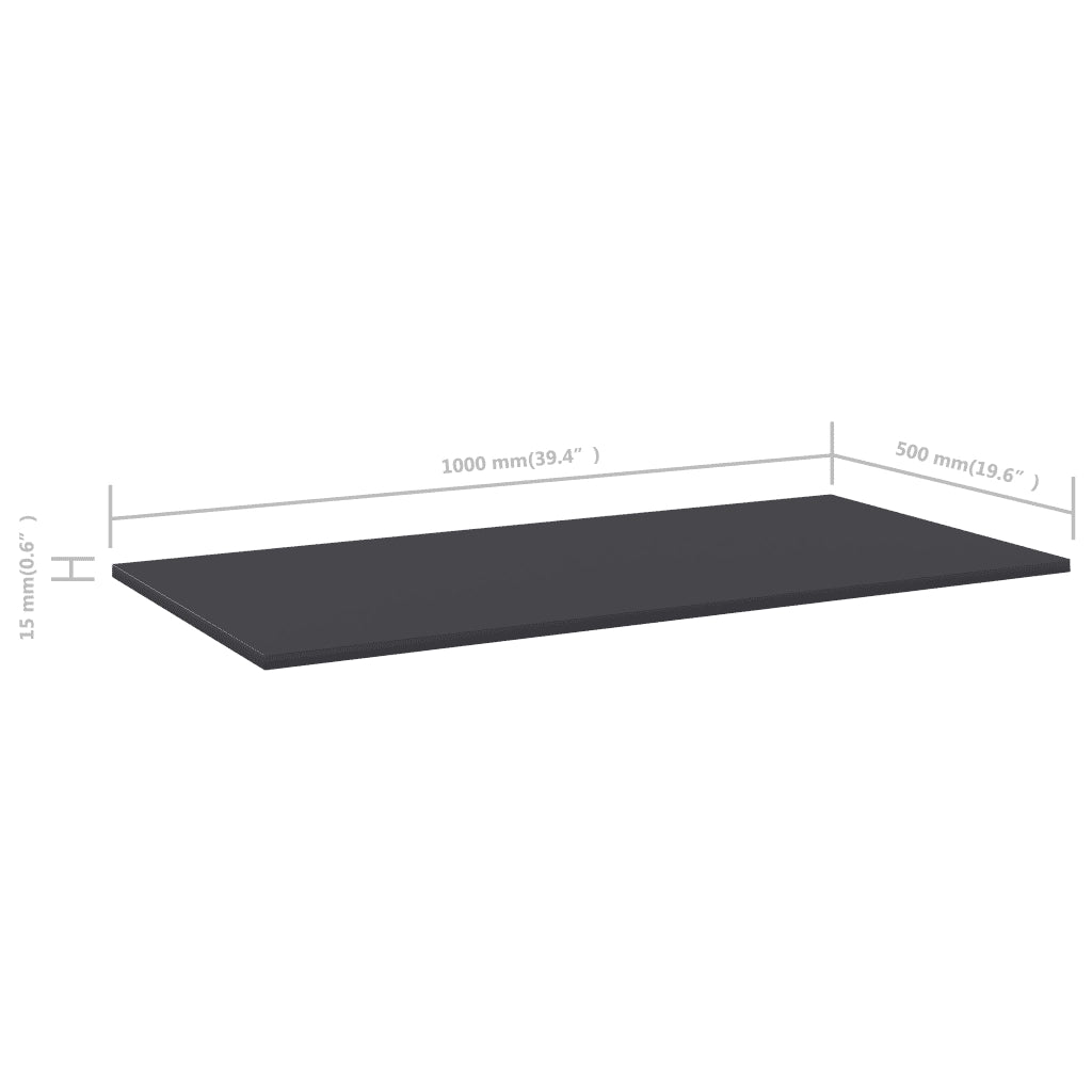 Ripiani per Libreria 4 pz Grigi 100x50x1,5 cm in Truciolato cod mxl 59285