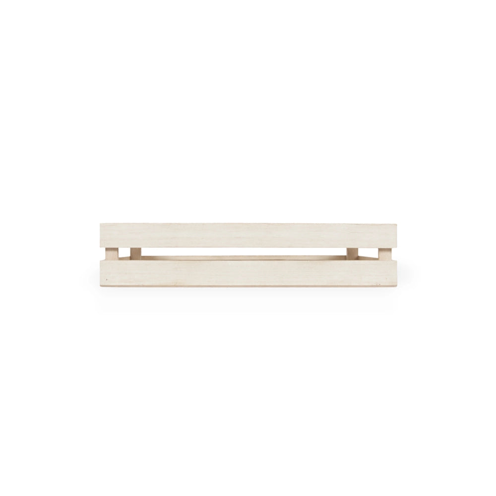 Cassette contenitori in Legno naturali Bianche da 5 Pezzi 28 X 18 X h 8 cm