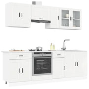 Set Mobili da Cucina 8 pz Kalmar Bianchi Lucido in Truciolato 3314843
