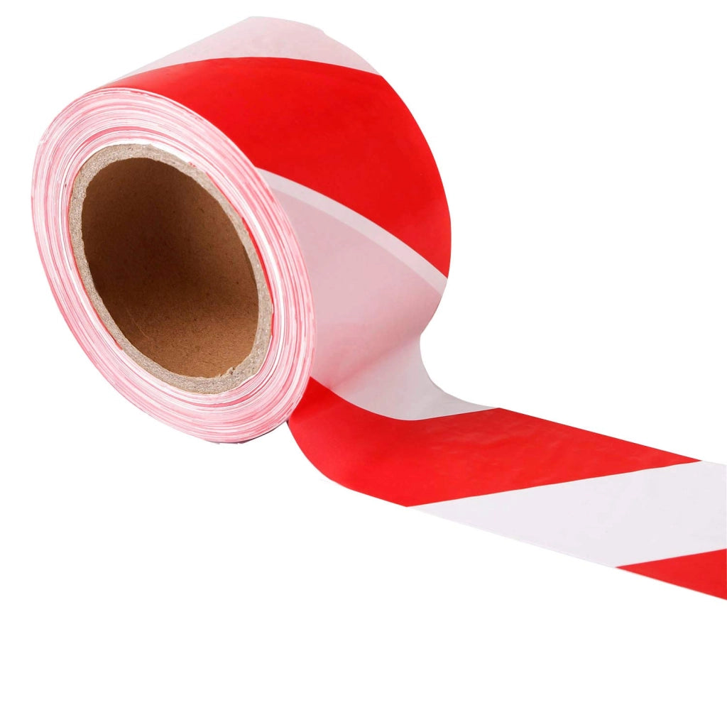 NASTRO SEGNALETICO ADESIVO mm 50x33 mt - colore bianco/rosso