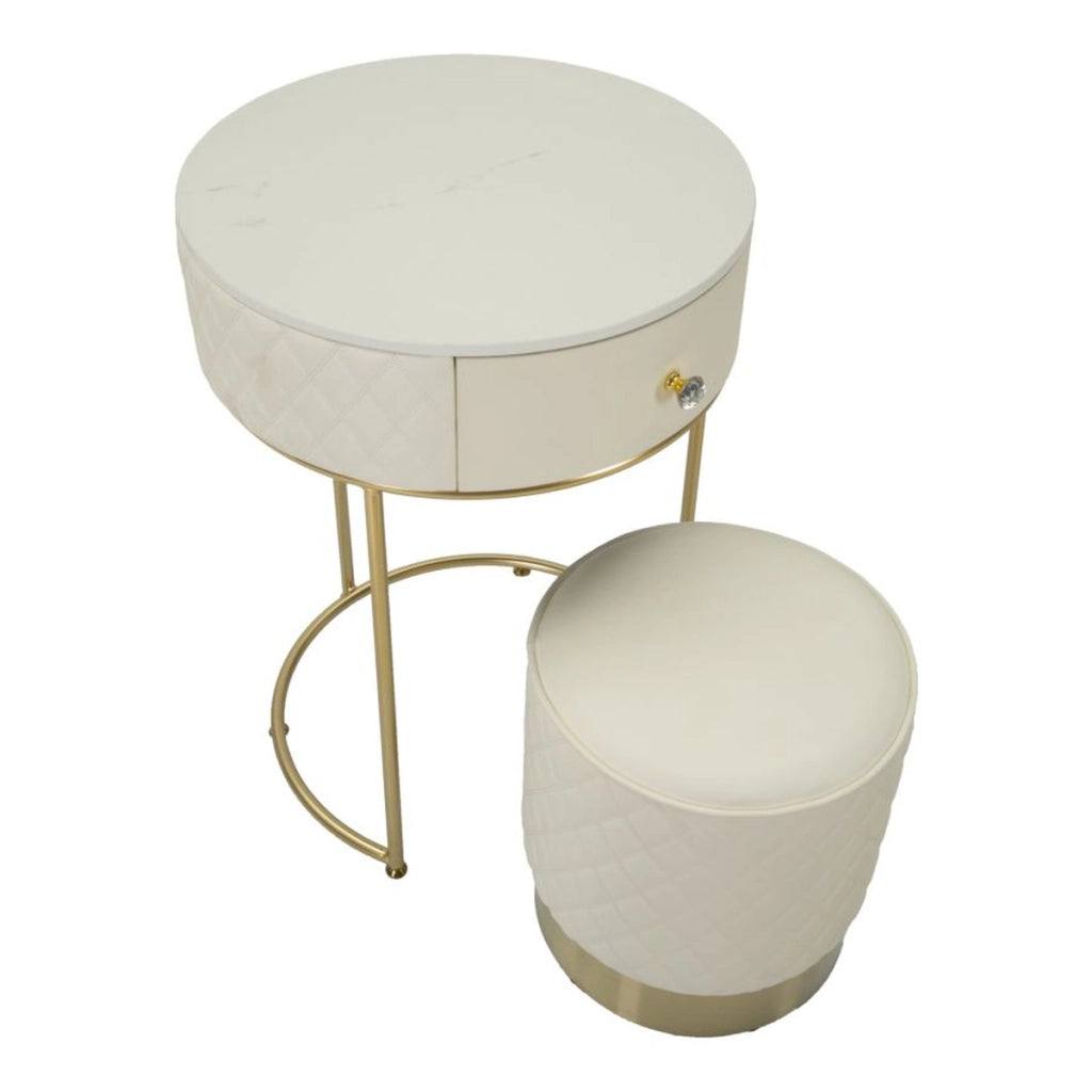 Comodino VKH12, Bianco, Legno, 52x52x70 cm