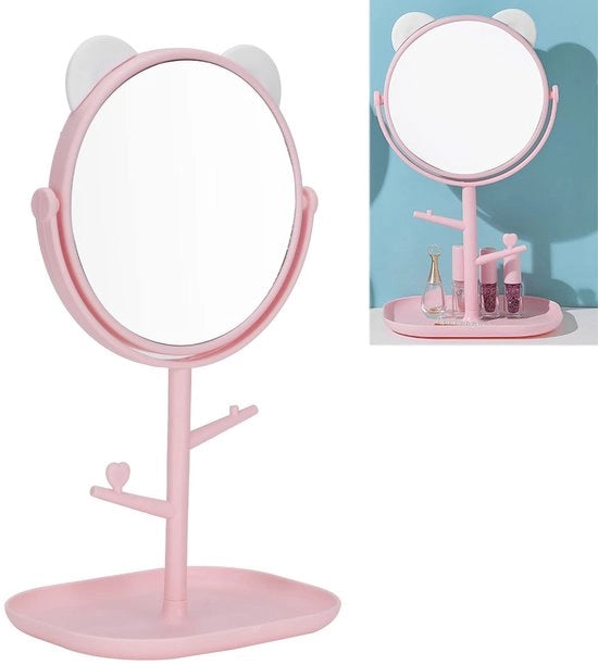 Specchio di trucco con cassetto di stoccaggio - Specchio regolabile