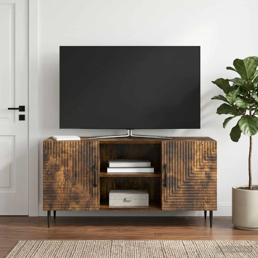 Mobile TV Rovere Fumo 102 x 34,5 x 50 cm Legno ingegnerizzato 894930