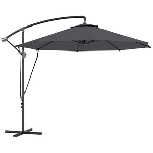 Ombrellone da Giardino Rotondo Ø290x243A cm Inclinabile Protezione UPF 50+ Grigio Scuro