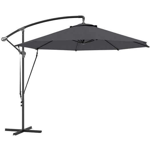 Ombrellone da Giardino Rotondo Ø290x243A cm Inclinabile Protezione UPF 50+ Grigio Scuro