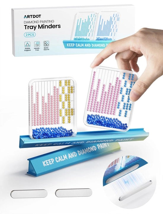 Set di accessori per pittura a diamanti, 2 pezzi, contenitore per diamanti con magnete, accessori per box di illuminazione per pittura a diamanti, sostegno e tavolo da disegno