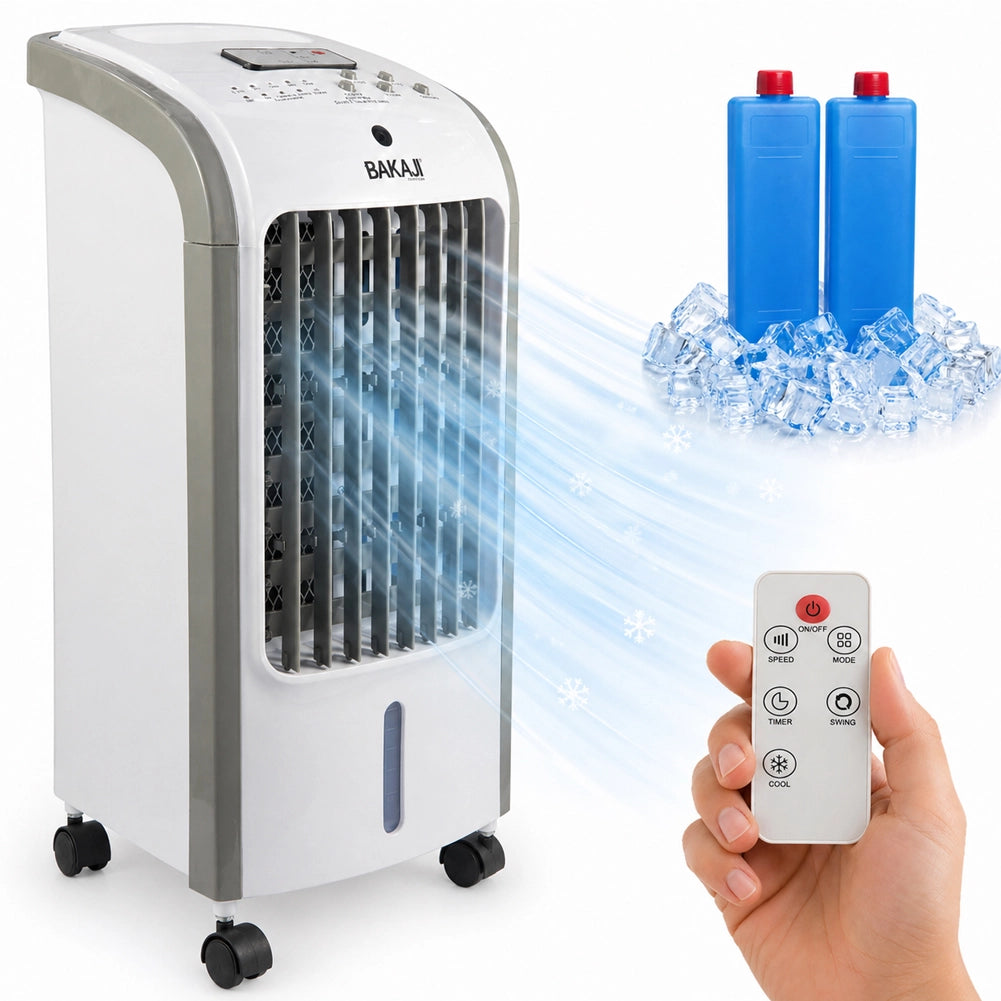 Raffrescatore Aria 80W 4LT Ventilatore Umidificatore con Telecomando