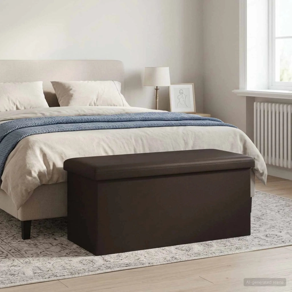 Panchina di stoccaggio pieghevole Marrone PVC 42045235