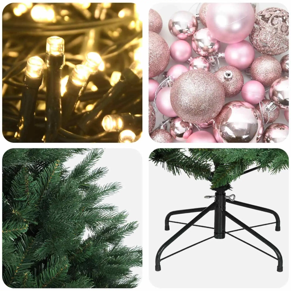 Albero di Natale artificiale con palline 210 cm 300 LED 3466643